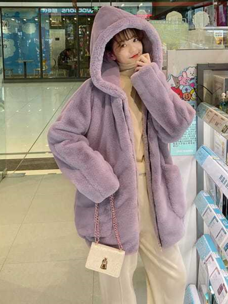 Street Fashion Hong Kong - Herfst Winter Oversized Zoete Verdikte Lamsjas