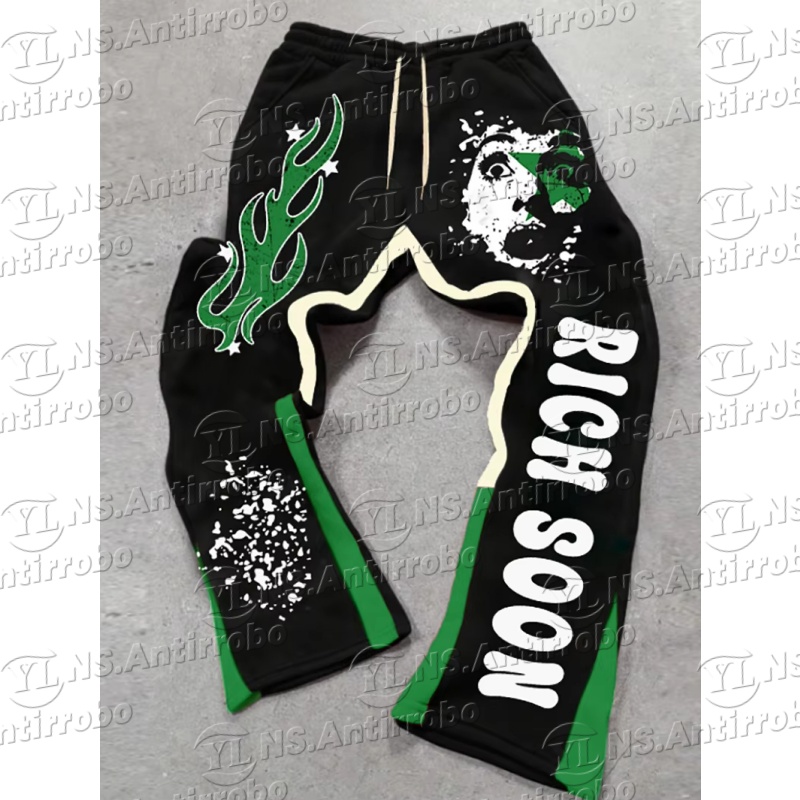 Quirky Street Fashion - 25-26 Heren straatlange sweats met vlam