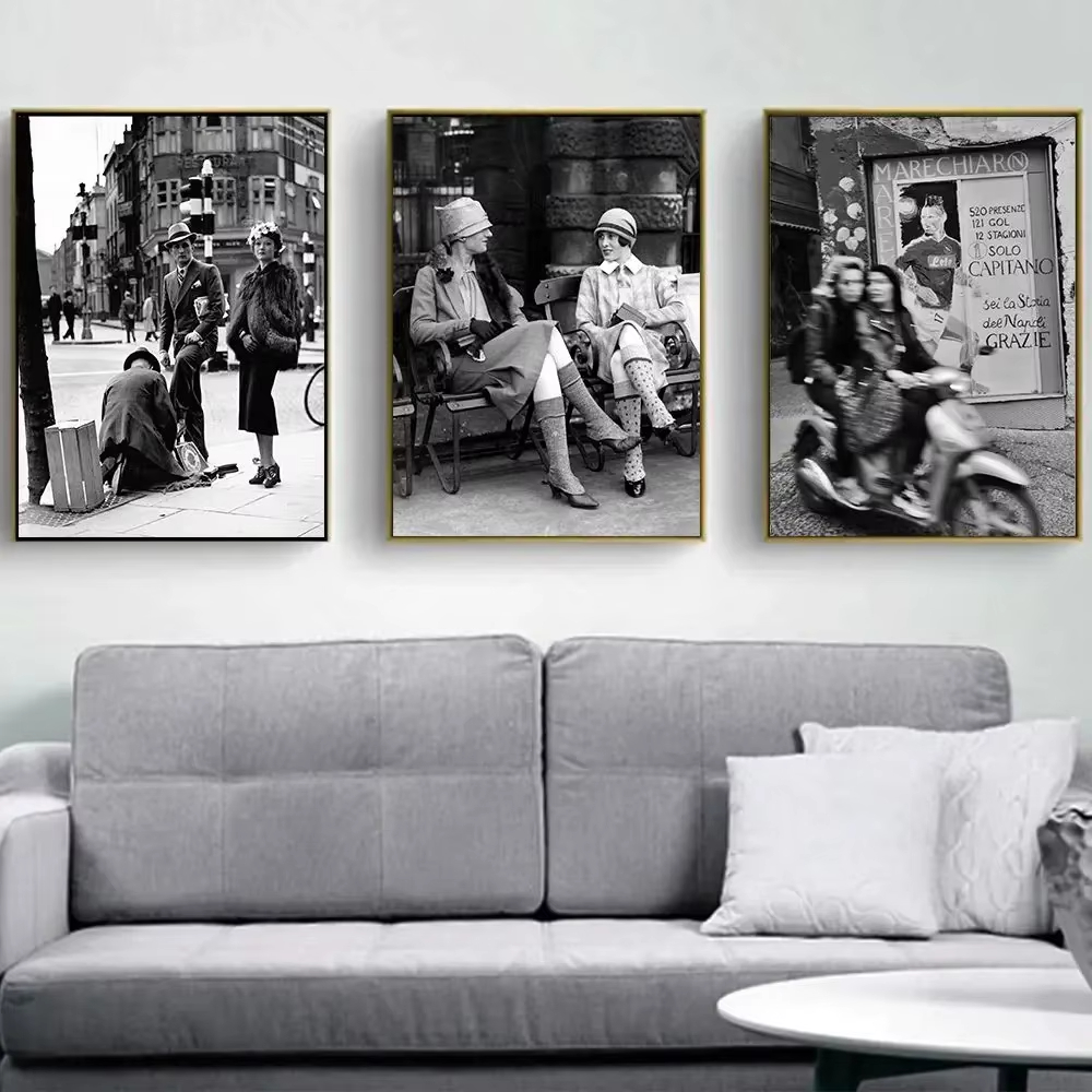 Street Fashion Photography - Mode zwart-wit vintage fotografie print Italië