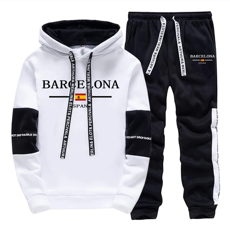 Street Fashion Barcelona - Barcelona Heren Sweatshirt Sweatpants Herfst Winter