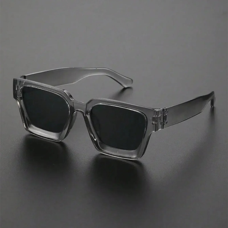 Street Fashion Photography - Unisex plastic zonnebril met vierkant montuur