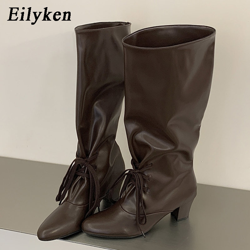 Street Fashion Ladies - Eilyken Wintermode Veterschoenen Dames Kniehoge Moderne