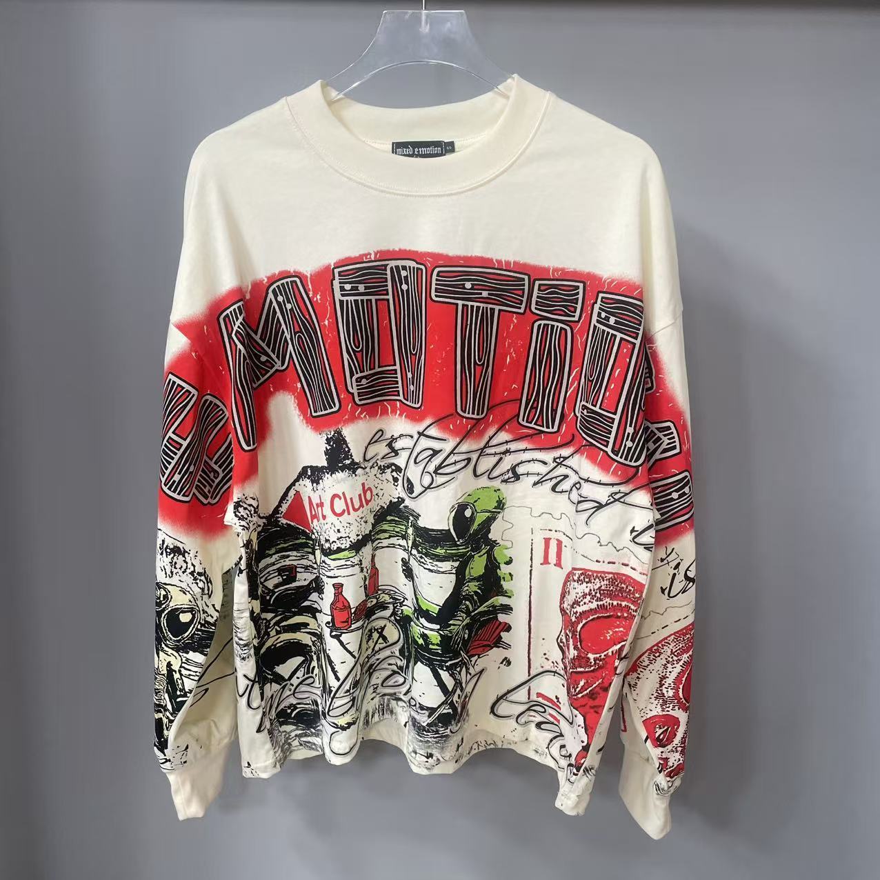 Street Fashion Us - Hoogwaardig designer MIXED-EMOTION T-shirt met lange