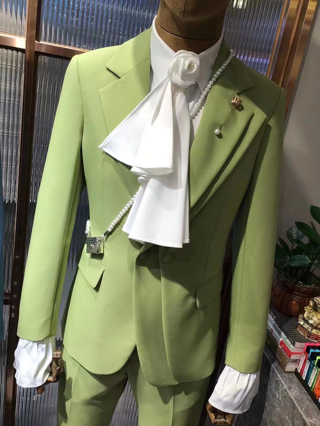 Street Fashion Jacket Men - Aanpassen Nieuwste Ontwerp Fashion Green Wedding