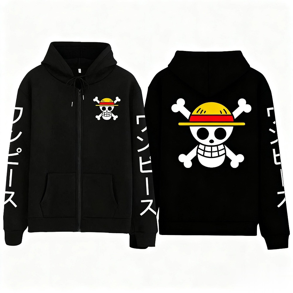 Street Fashion Jacket Men - Nieuwe Oversized Een Stuk Luffy Anime