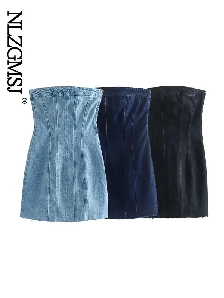Street Fashion Style Youtube - Nlzgmsj Sexy Blauwe Denim Schede Mini
