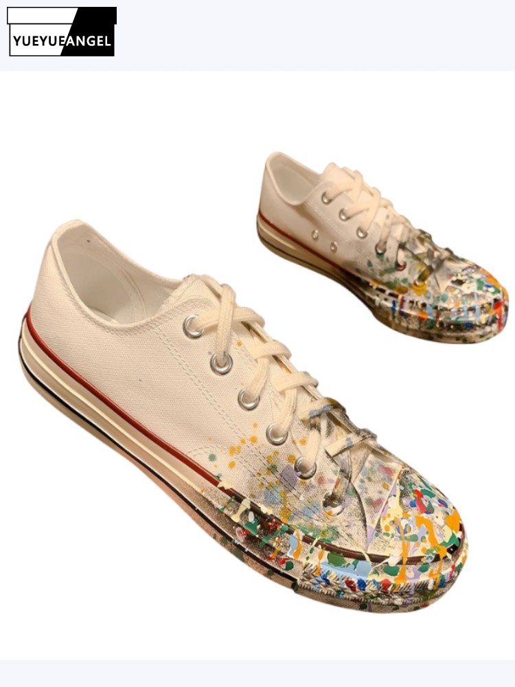 Street Fashion Ladies - Dames lente nieuwe veterschoenen met geschilderde