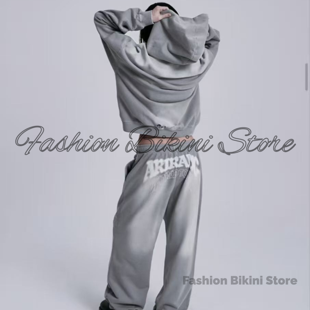Street Fashion Jacket Men - NIEUW Gewassen grijze retro hoodie 3D-borduurwerk
