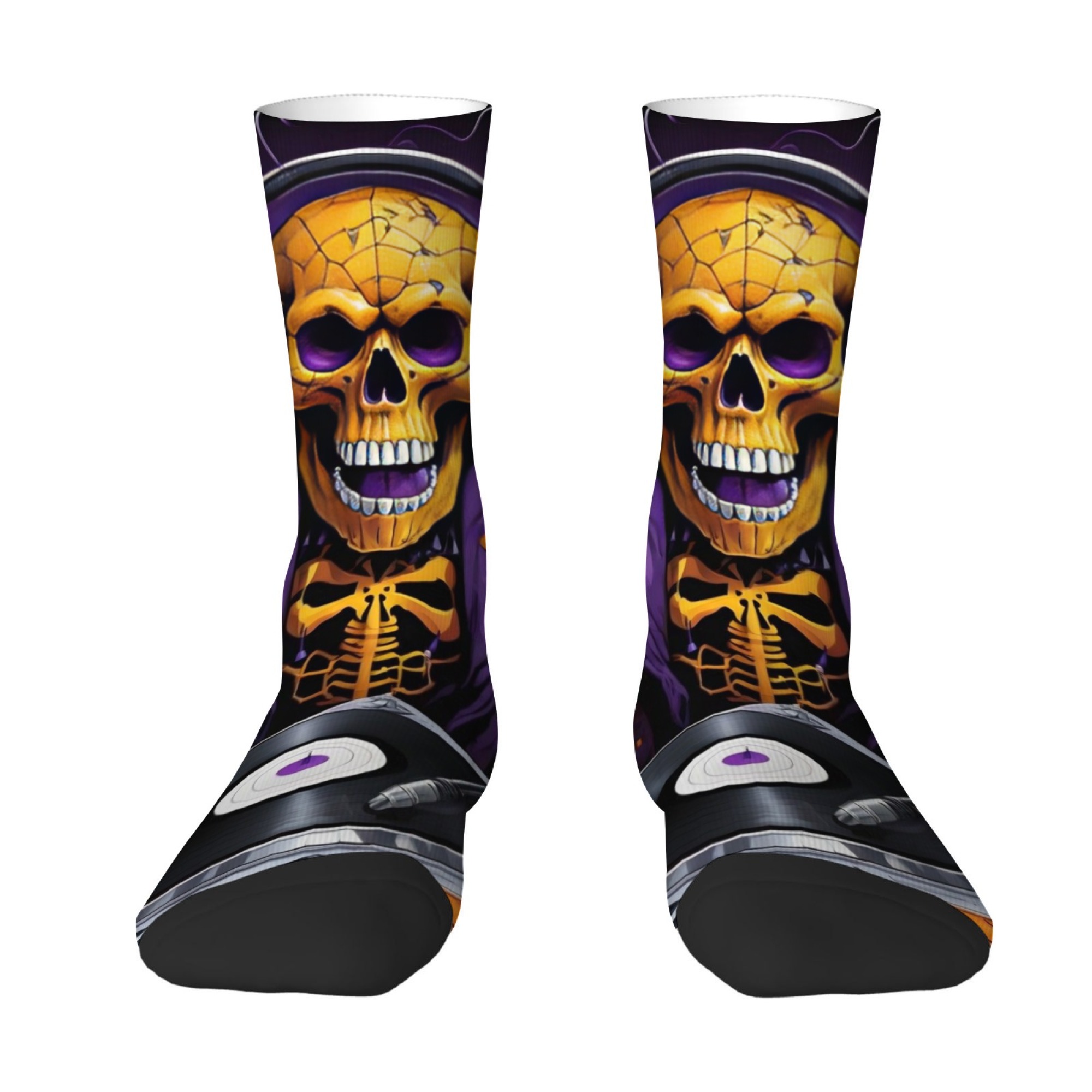 Quirky Street Fashion - Gotische sokken met schedelprint voor heren
