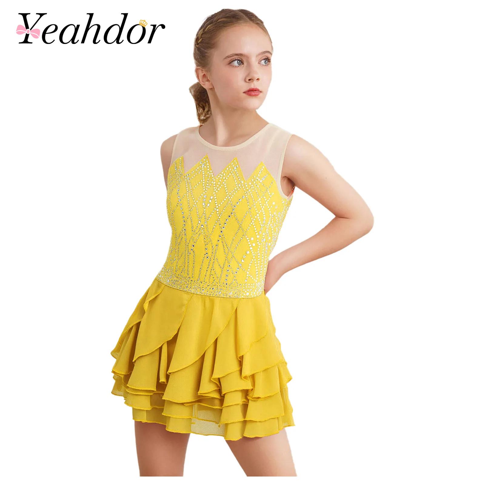 Street Fashion Kids - Meisjes Mesh Kunstschaatsen Jurk Dans Maillots