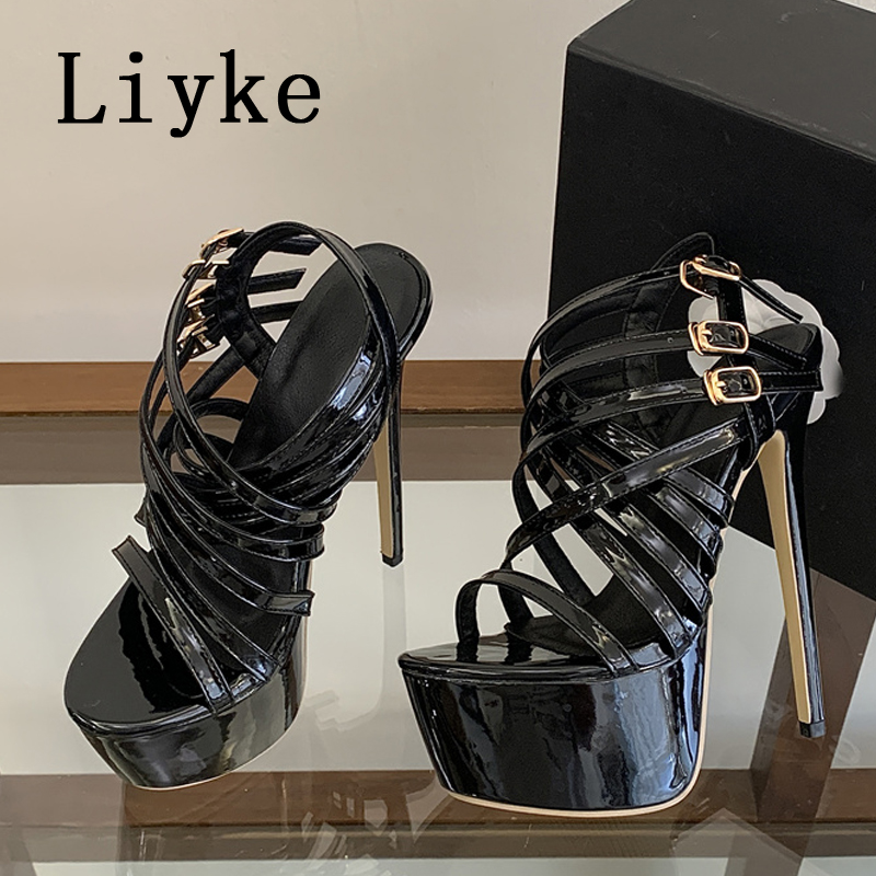 Street Fashion Ladies - Liyke Zomer 17CM Superhoge Hakken Sandalen