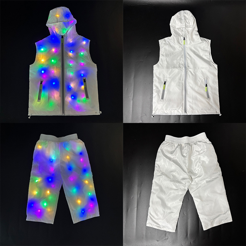 Street Fashion Jacket Men - Gloeiend Vest Jas Kostuums Hip Hop
