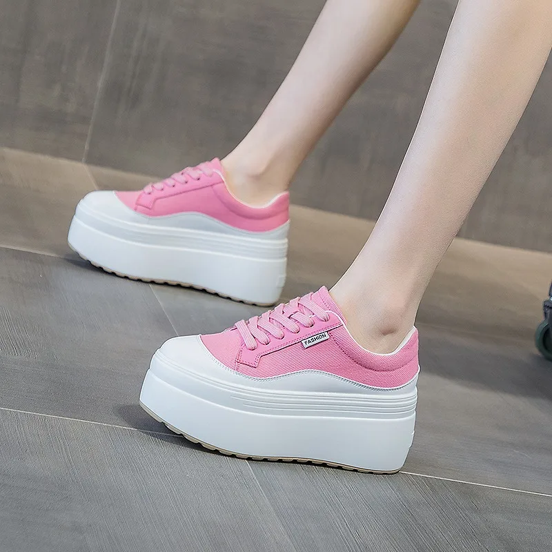 8 cm Nieuwe Canvas Echt Leer V - Street Fashion Ladies recensie en prijs