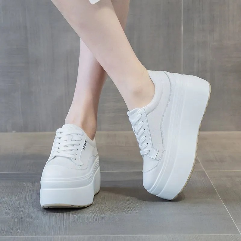 8 cm Nieuwe Canvas Echt Leer V - Street Fashion Ladies recensie en prijs