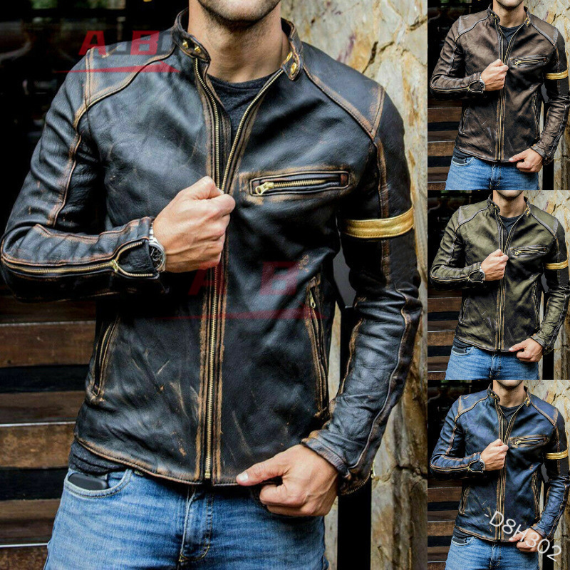 Motorfiets Retro Leren Jas Str - Street Fashion Jacket Men recensie en prijs