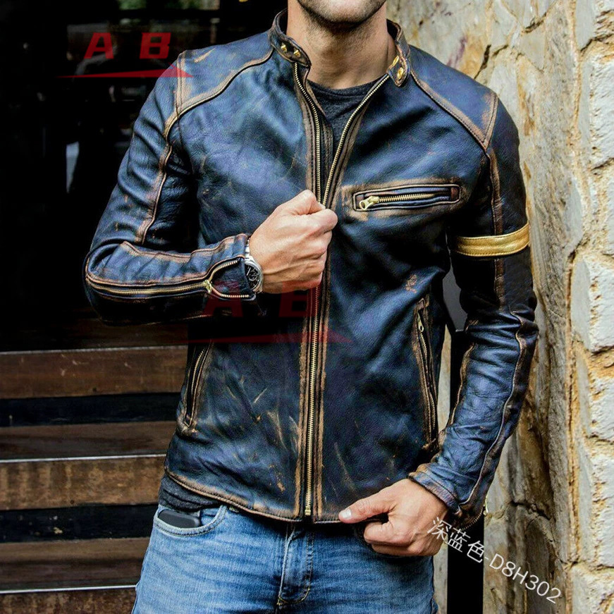 Motorfiets Retro Leren Jas Str - Street Fashion Jacket Men recensie en prijs