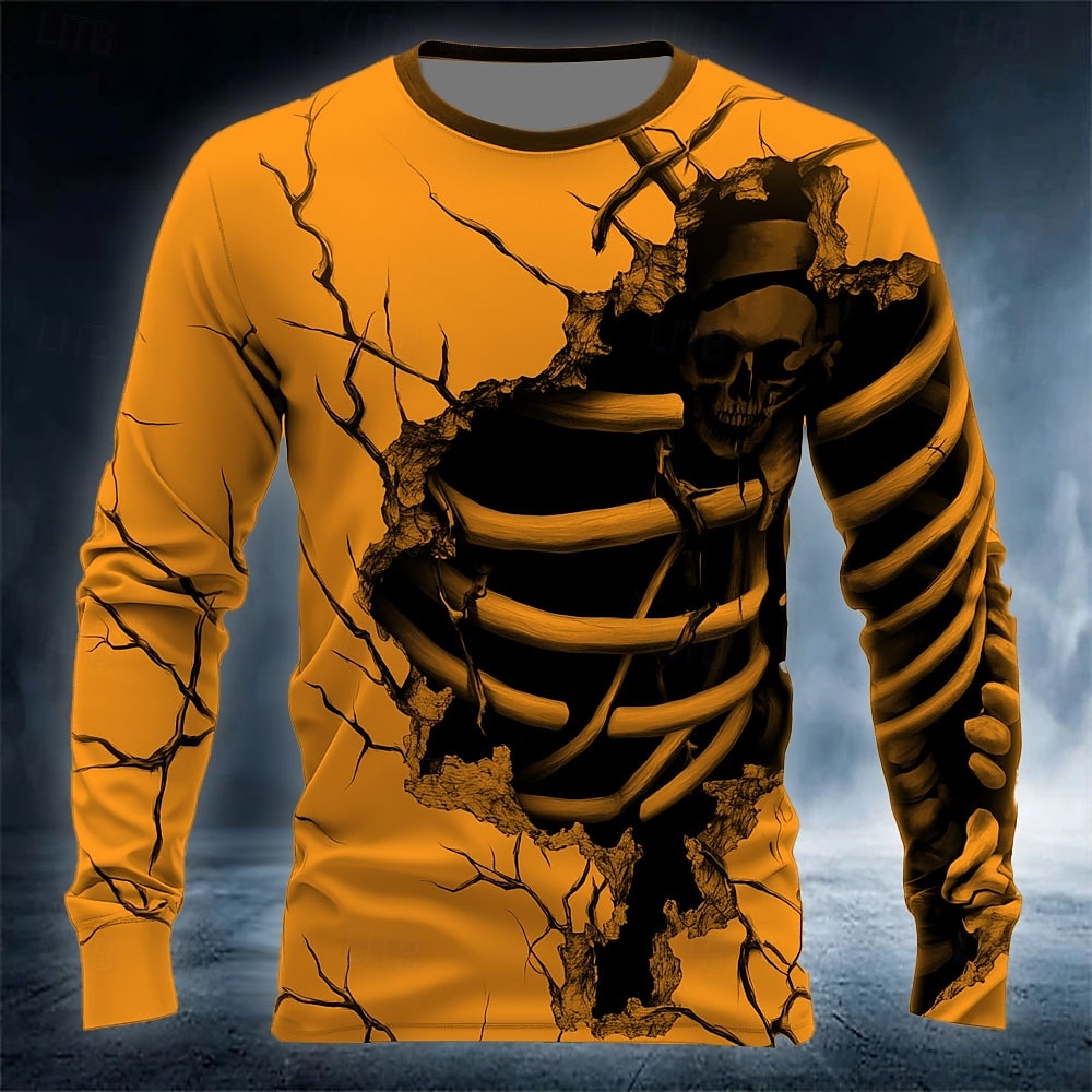 Grappig 3D Schedelprint Heren  - Street Fashion Us recensie en prijs
