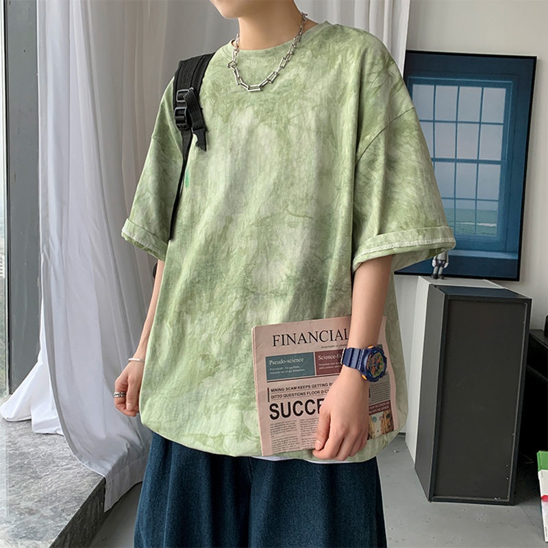 Zwart tie-dye T-shirt met kort - Street Fashion Hong Kong recensie en prijs